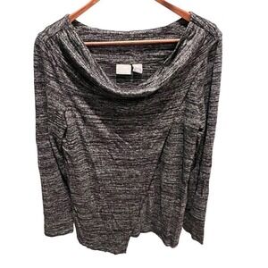 Kenar black & grey heathered  cowl neck long‎ sleeved sweater women's size large